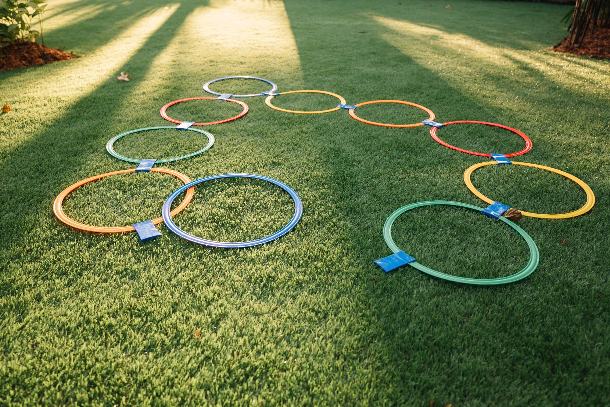 Hula hoops on the grass