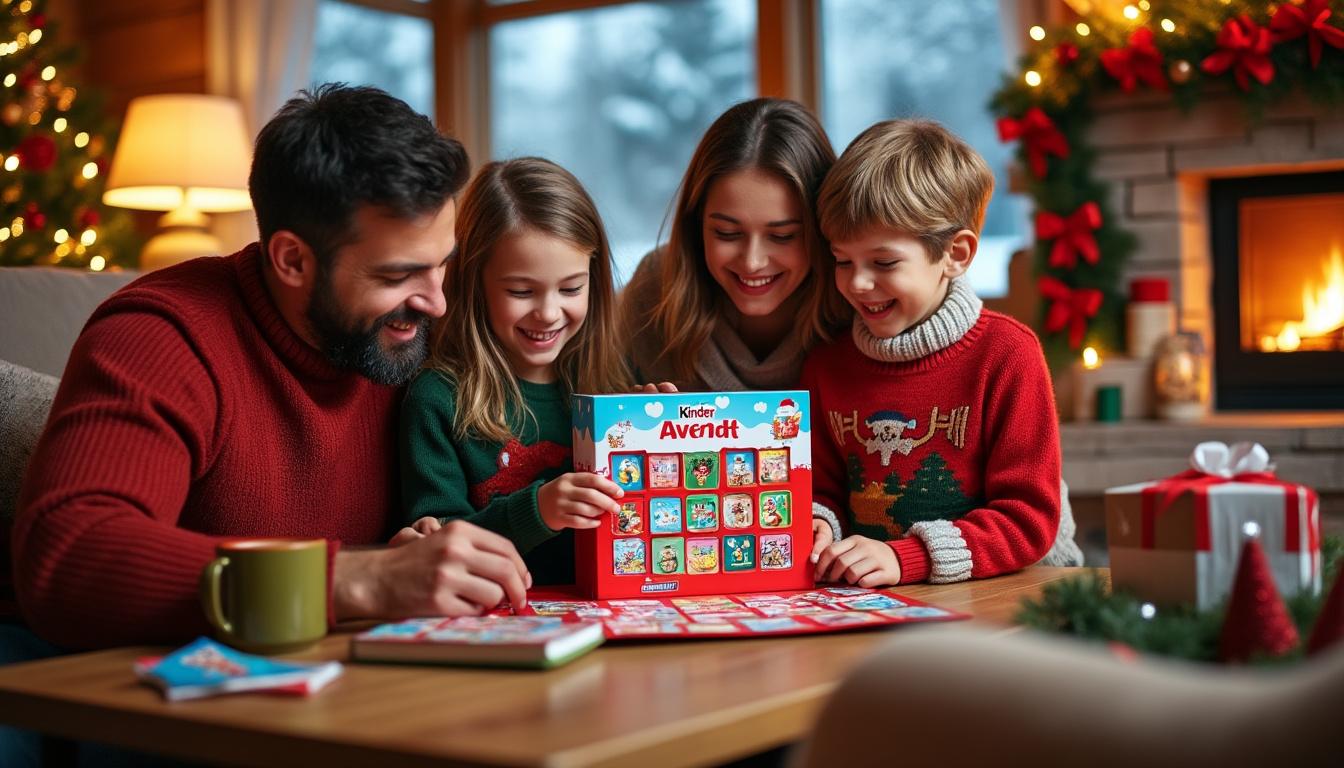 découvrez les bienfaits du calendrier de l’avent kinder à partager en famille. ce calendrier festif favorise la complicité, la joie de vivre et les moments de partage durant la période de noël, tout en offrant de délicieuses surprises chocolatées. un véritable coup de cœur pour petits et grands !