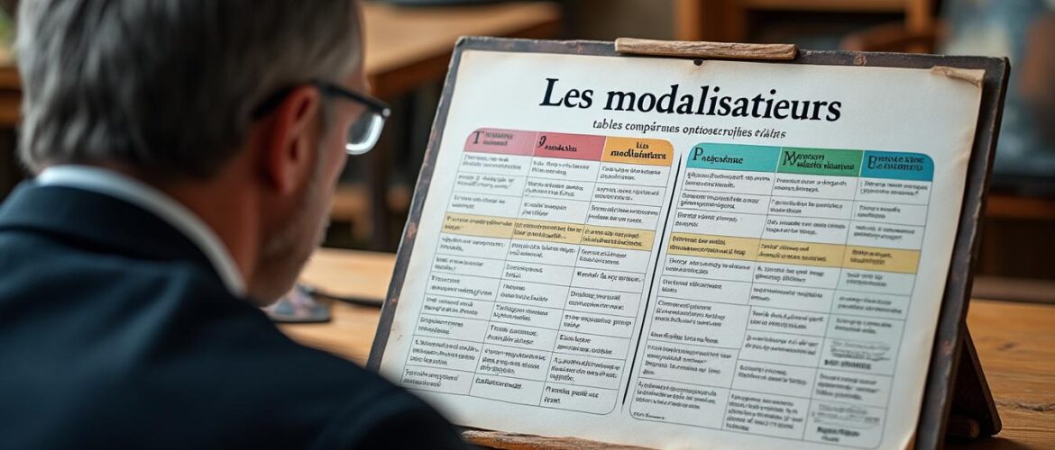 Les modalisateurs : tableau comparatif entre les formes écrites et orales