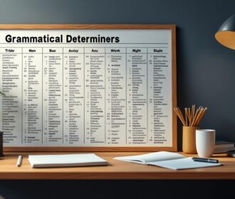 Créer un tableau des déterminants pour une meilleure compréhension grammaticale