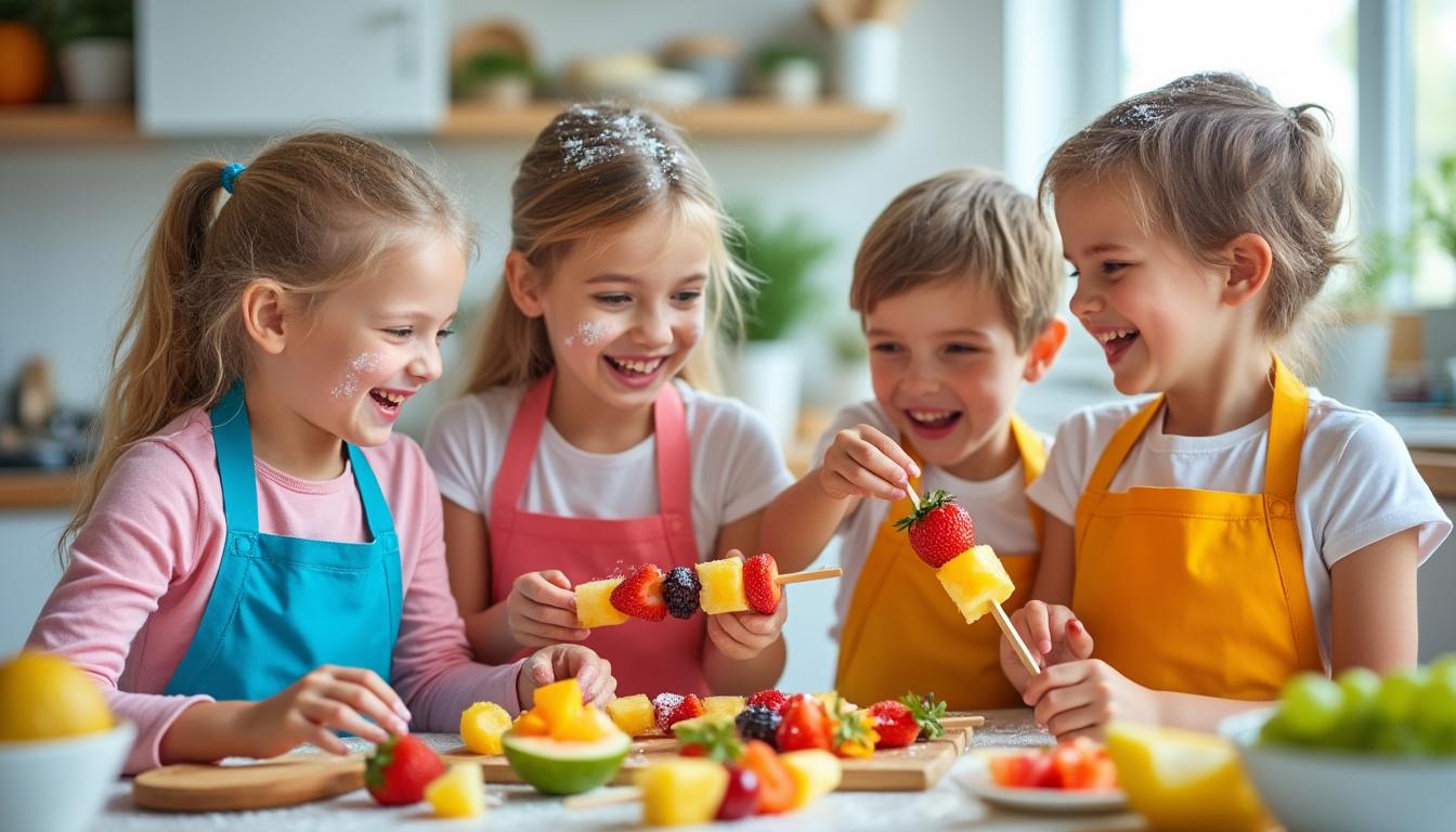 explorez une sélection délicieuse de recettes de goûters faciles et amusantes, concoctées spécialement par des enfants pour les enfants.