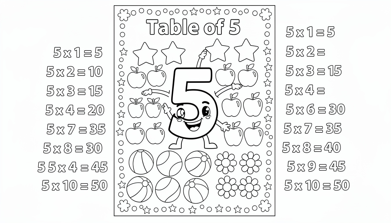 découvrez le coloriage magique de la table de 5, une activité éducative ludique et incontournable pour apprendre en s'amusant.