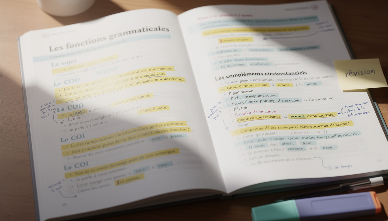 découvrez un tableau clair et complet des fonctions grammaticales pour maîtriser facilement les bases du français et améliorer votre compréhension.