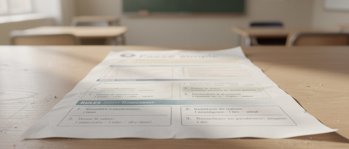 Les règles du passé simple : tableau synthétique pour les étudiants