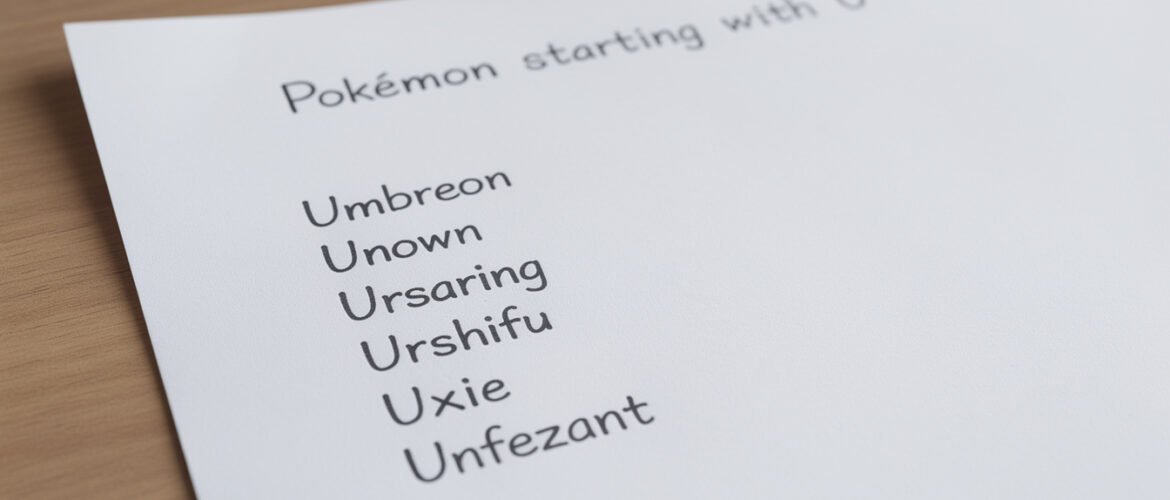 Personnage de Pokémon en U : liste complète des Pokémons en U