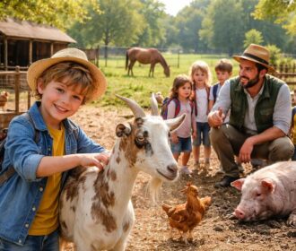 Rencontre avec les animaux à la ferme pédagogique à Moulins