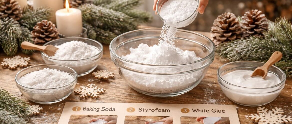 Découvrez comment faire de la fausse neige pour vos décorations hivernales