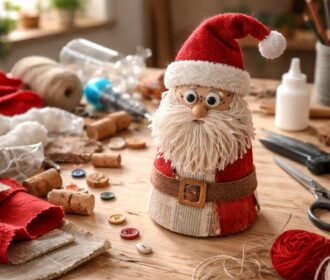 Comment faire un Père Noël facile avec des matériaux recyclés