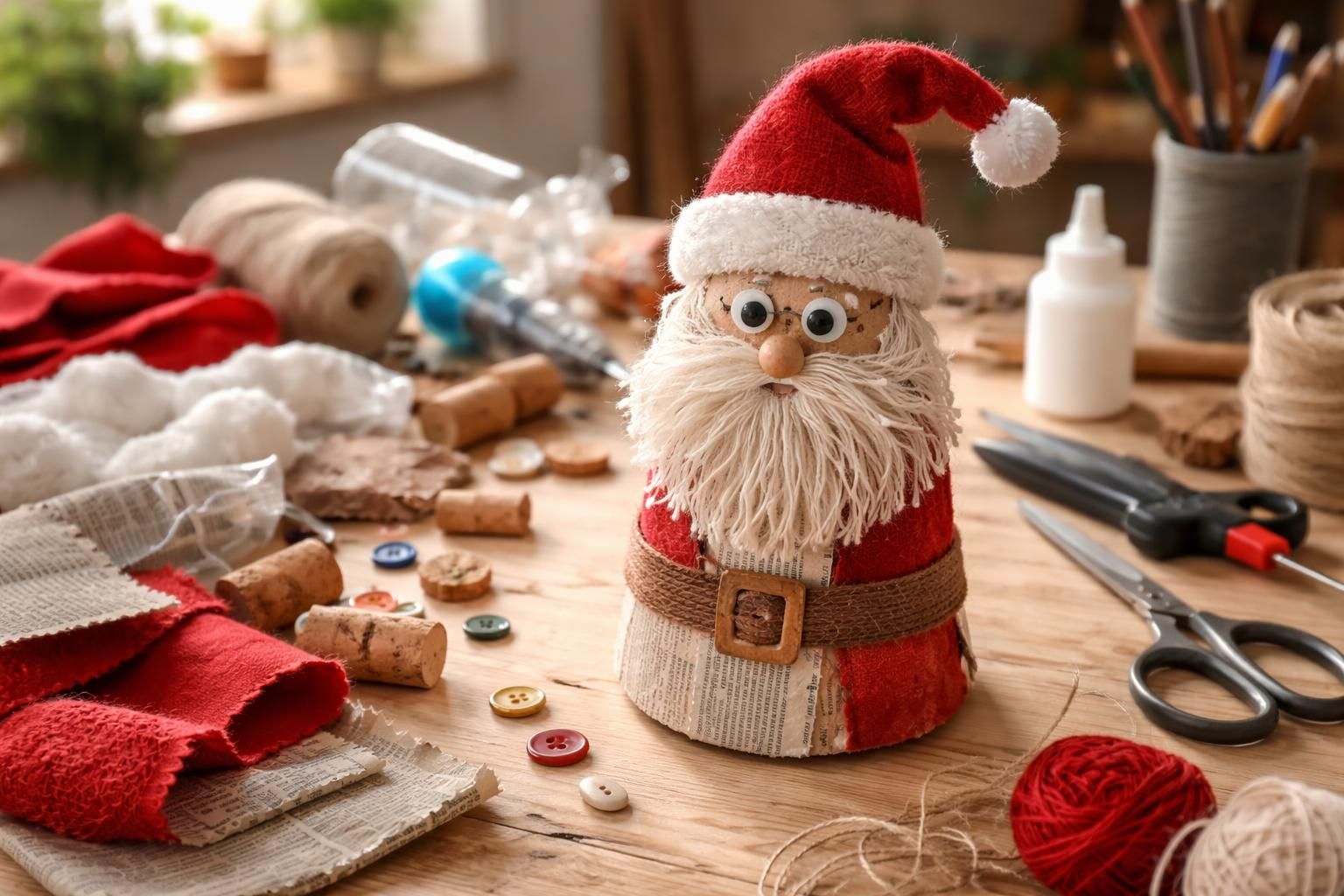 apprenez à créer un père noël simple et écologique en utilisant des matériaux recyclés, parfait pour une décoration festive et éco-responsable.